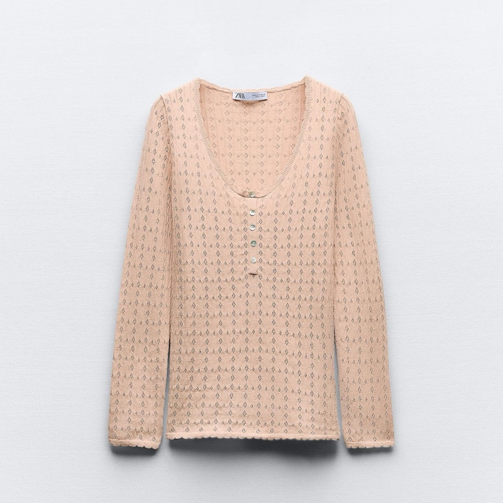 Pointelle Knit Top